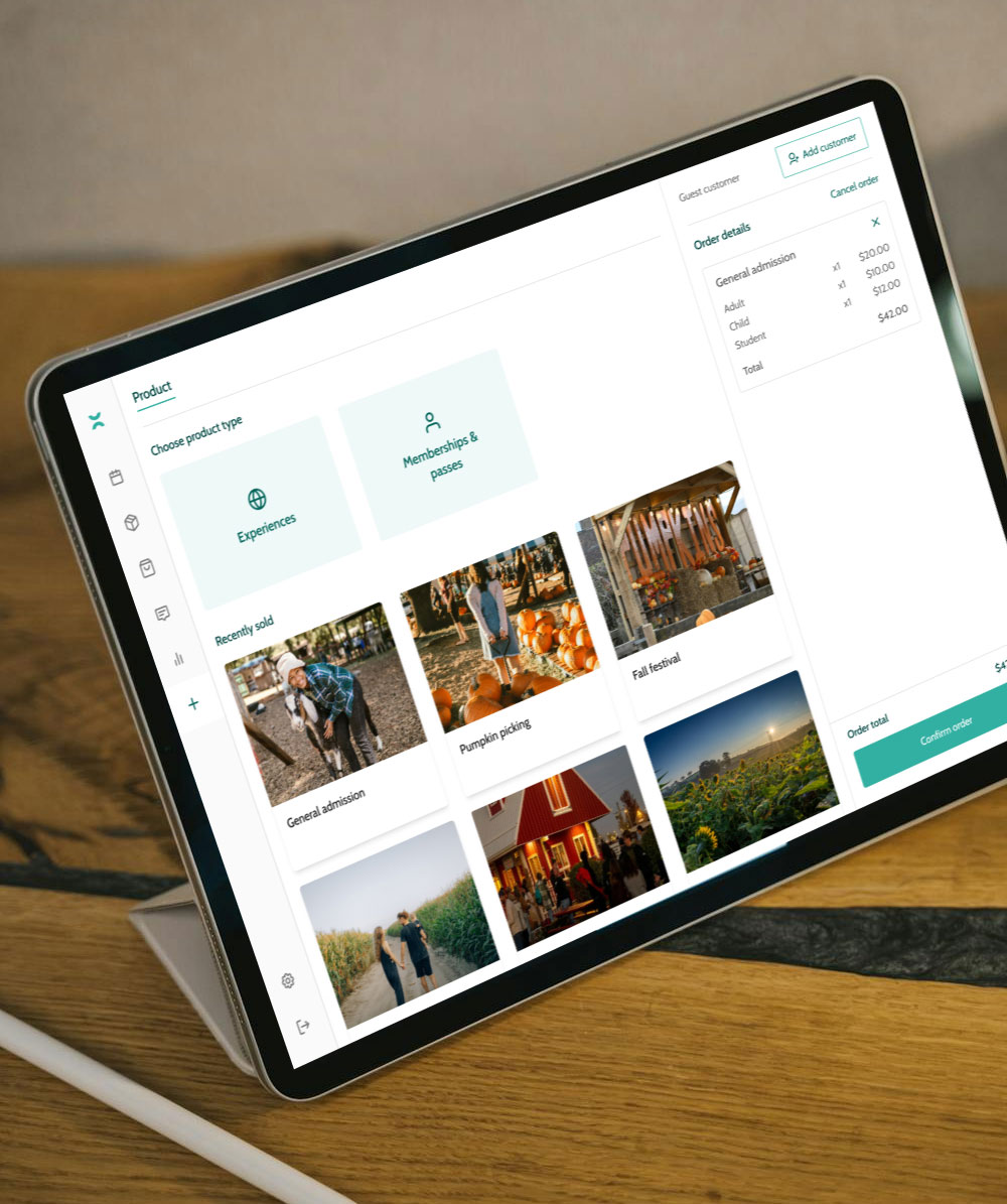 The online dashboard on Beyonk's farm attraction ticketing system